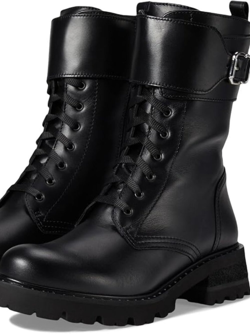 La Canadienne Women's Cody Lace Up Buckled Booties Black Sz: 8